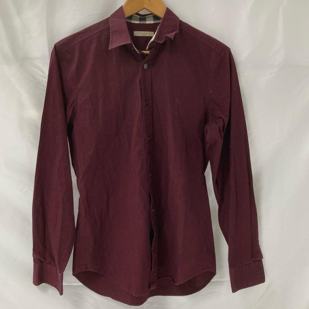 Burberry Men's Dark Red Button Down Shirt